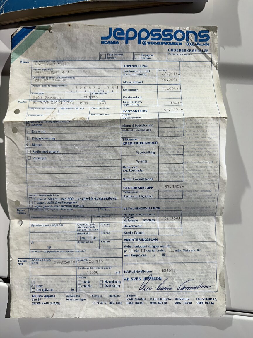 Documentation for 1983 Volkswagen Golf GTI