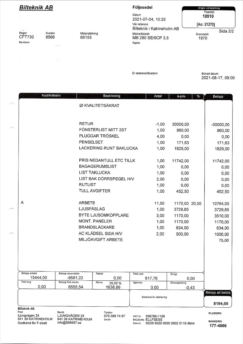 Dokumentation, 1970 Mercedes-Benz  280 SE 3.5 Coupé (4)