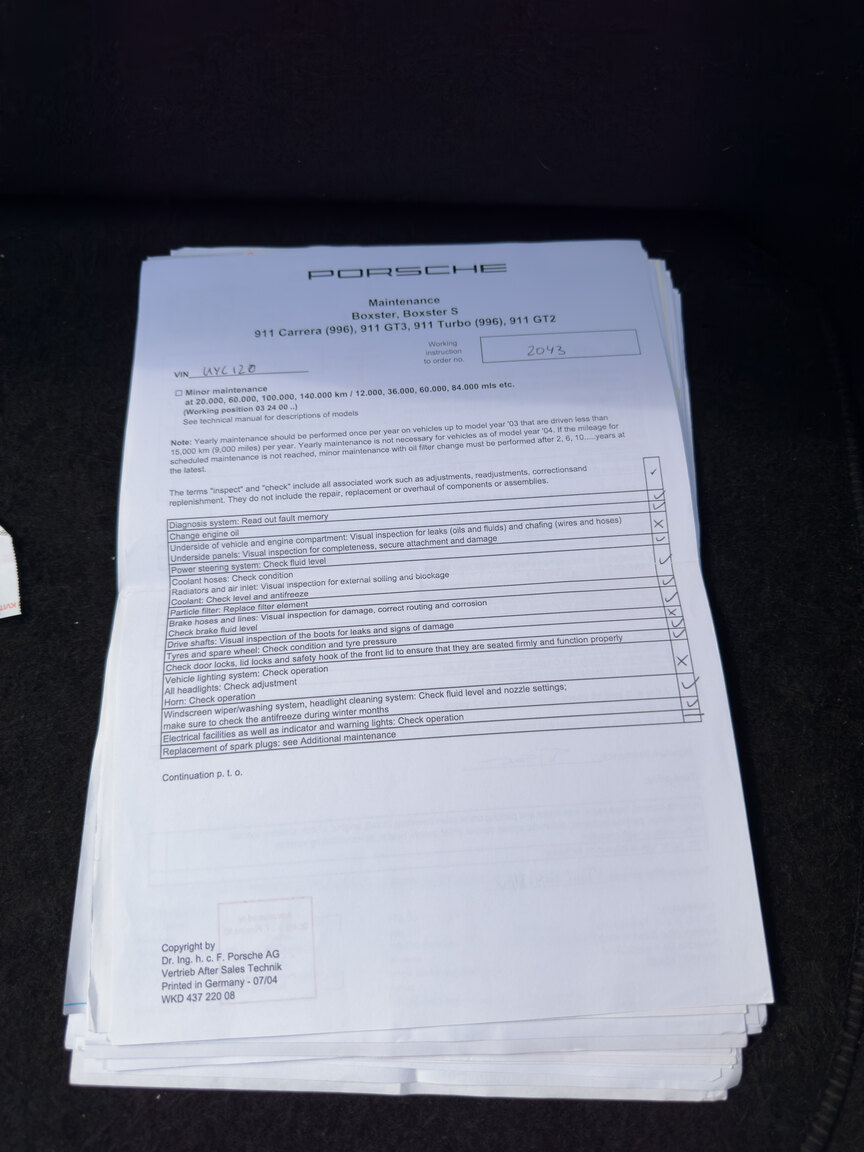 Dokumentation för 2004 Porsche 911 Carrera 4