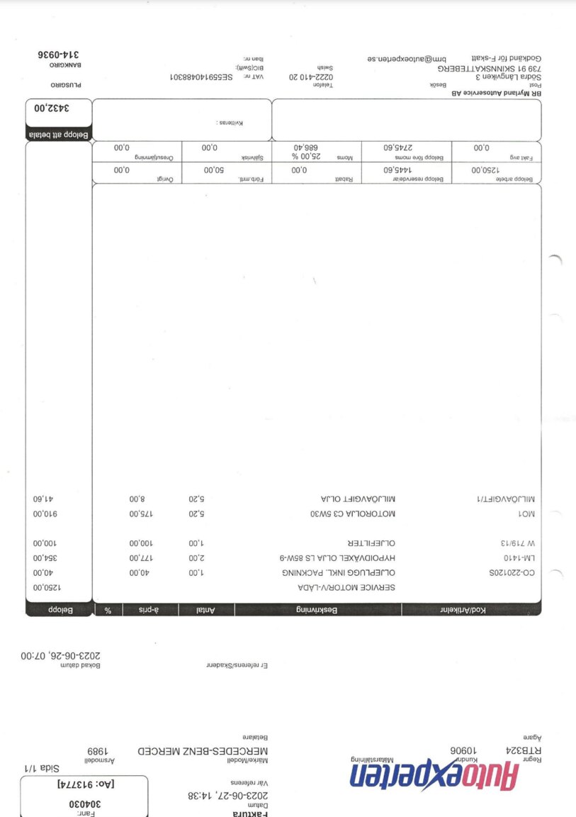 Documentation for 1989 Mercedes-Benz 230E