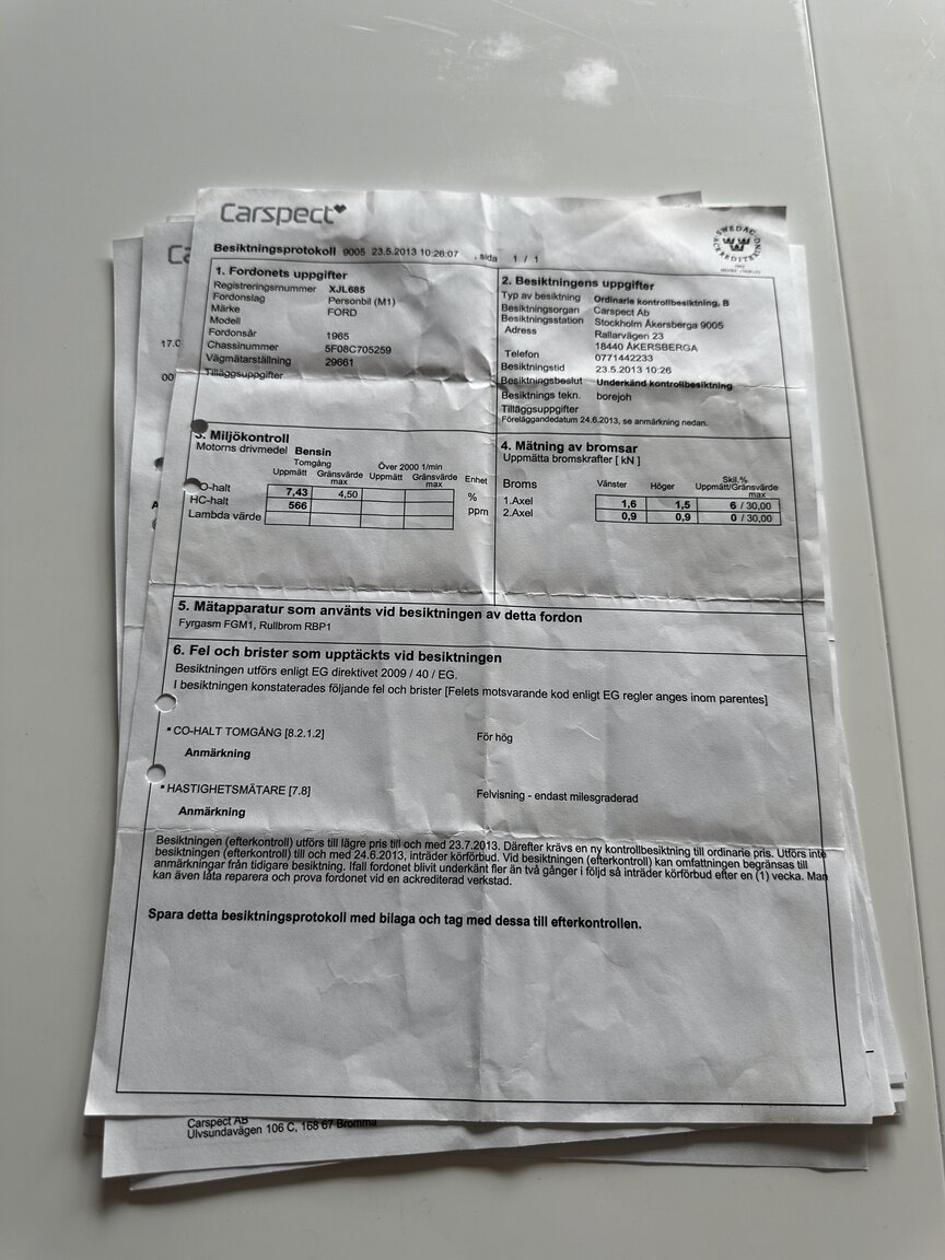 Documentation for 1965 Ford Mustang Cabriolet (65)