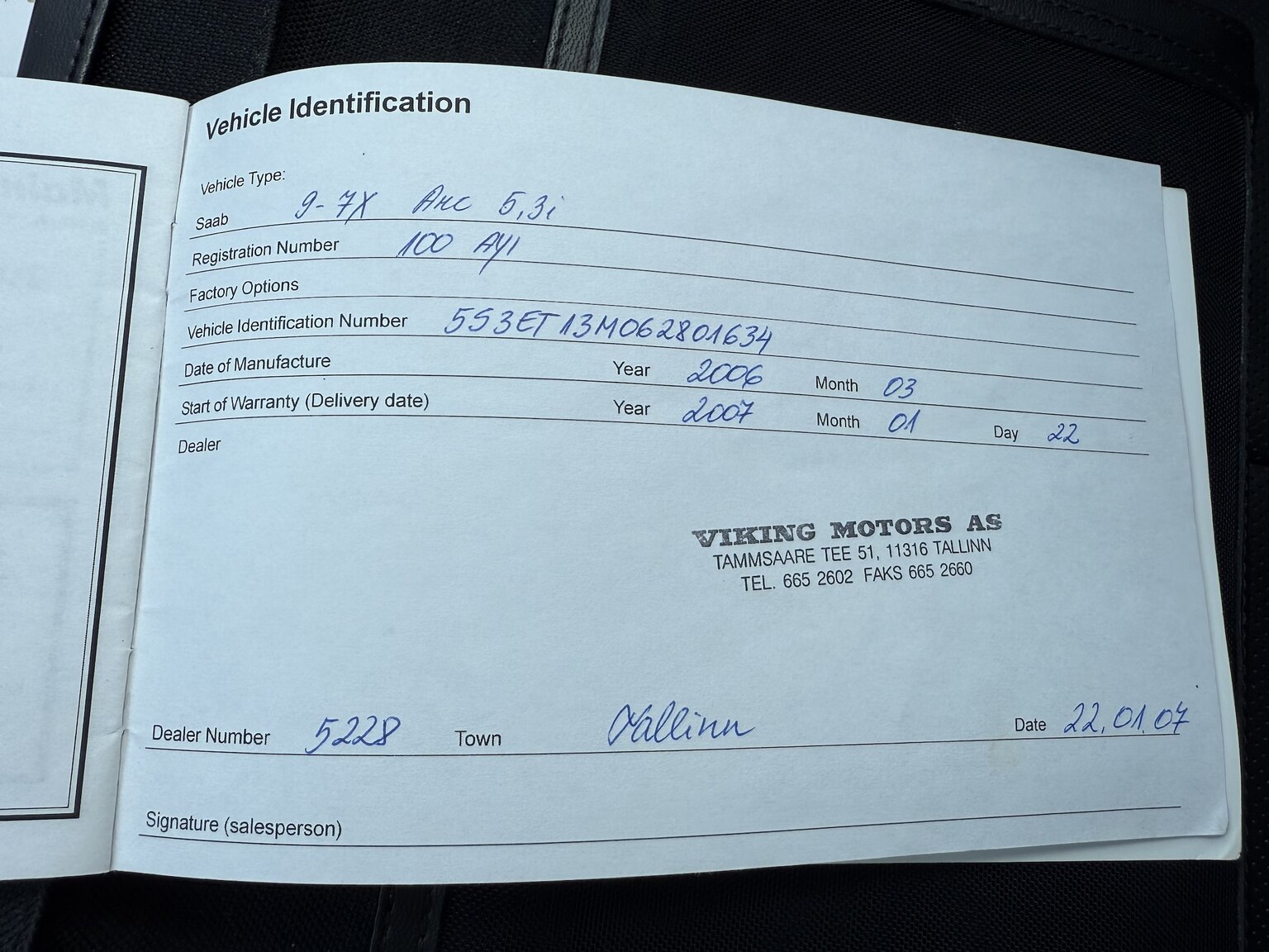 Documentation for 2006 SAAB 9-7X 5.3 V8 XWD