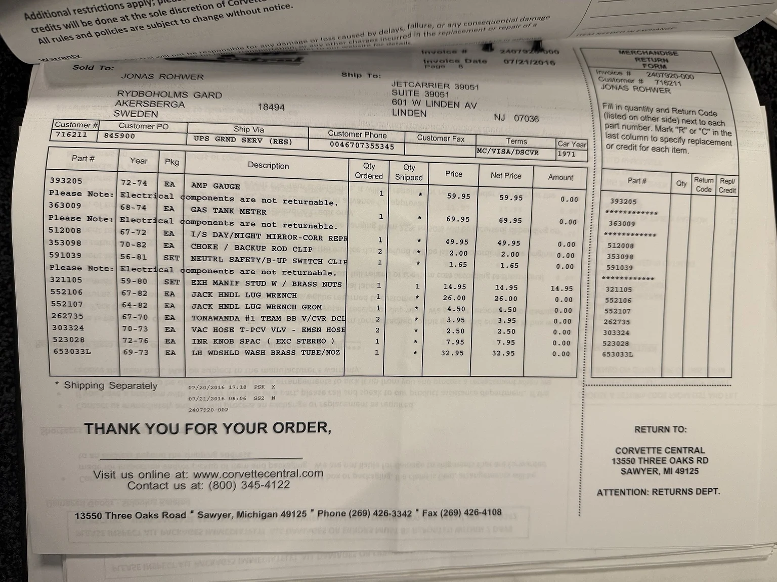 Dokumentation för 1971 Chevrolet Corvette Stingray Special 598 cui V8 795 hk (88)
