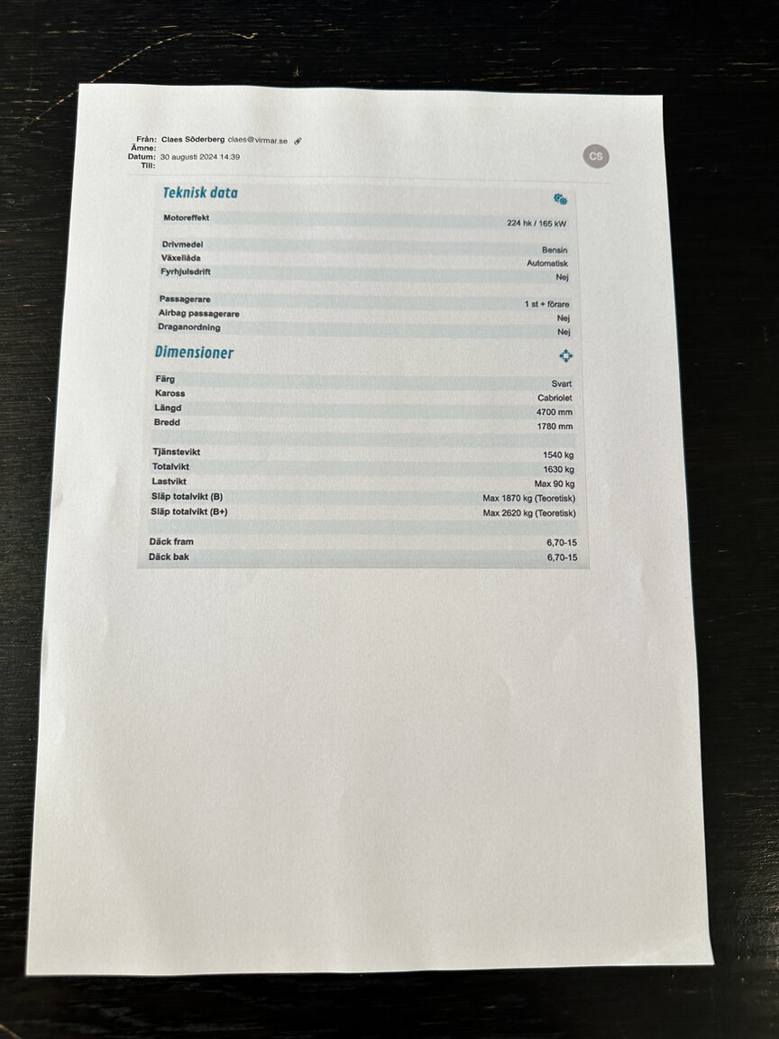 Documentation for 1956 Ford Thunderbird