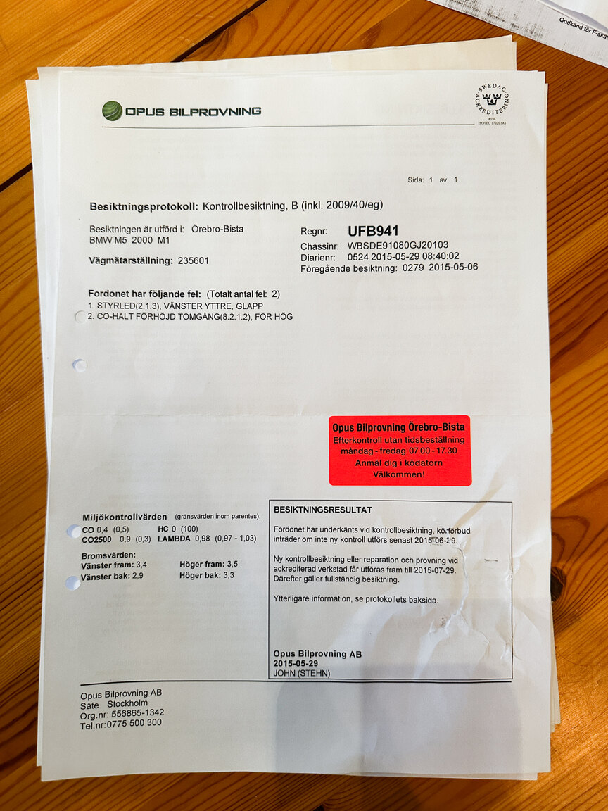 Dokumentation, 2000 BMW M5 E39