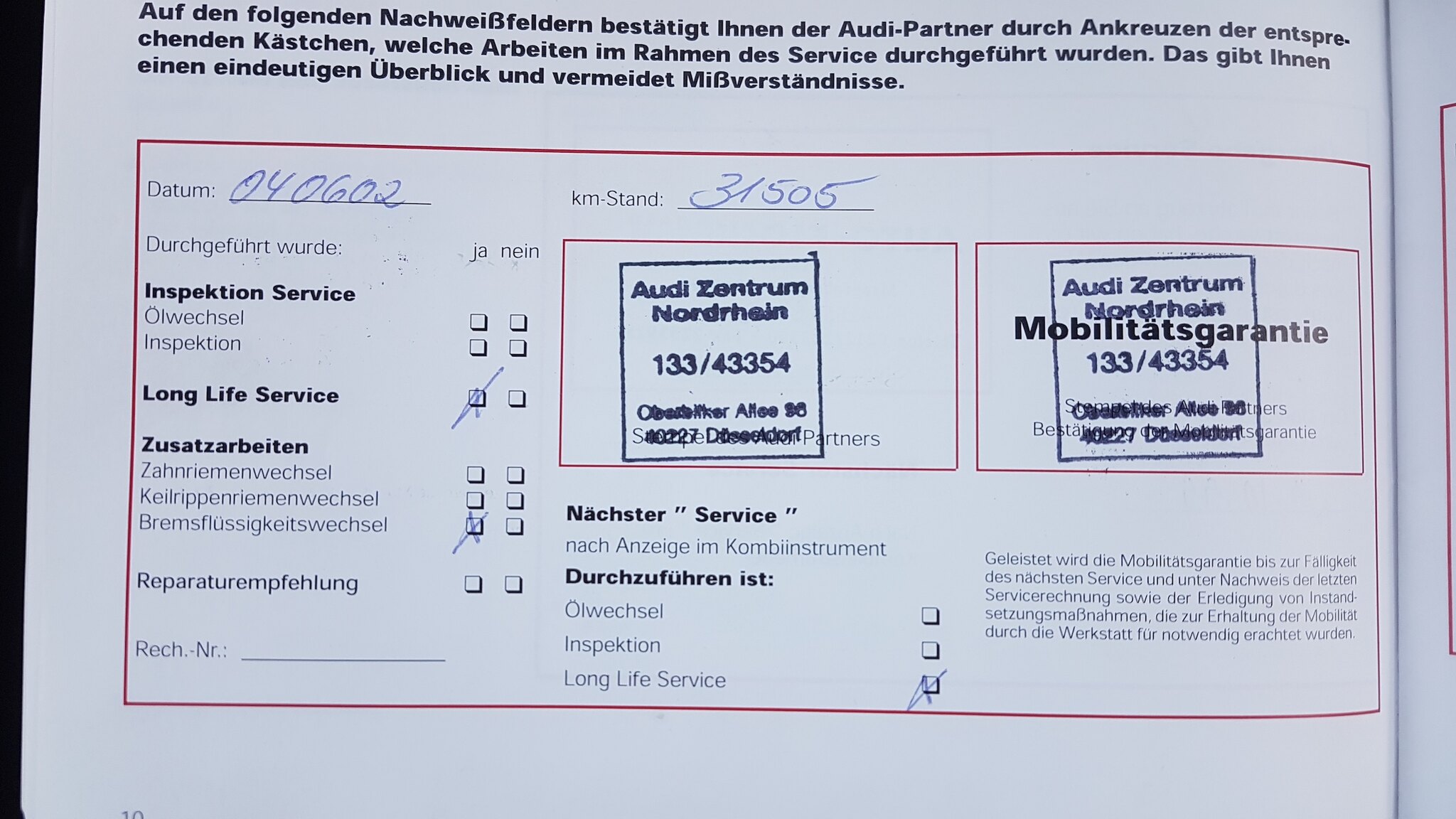 Dokumentation för 2000 Audi S6 Avant