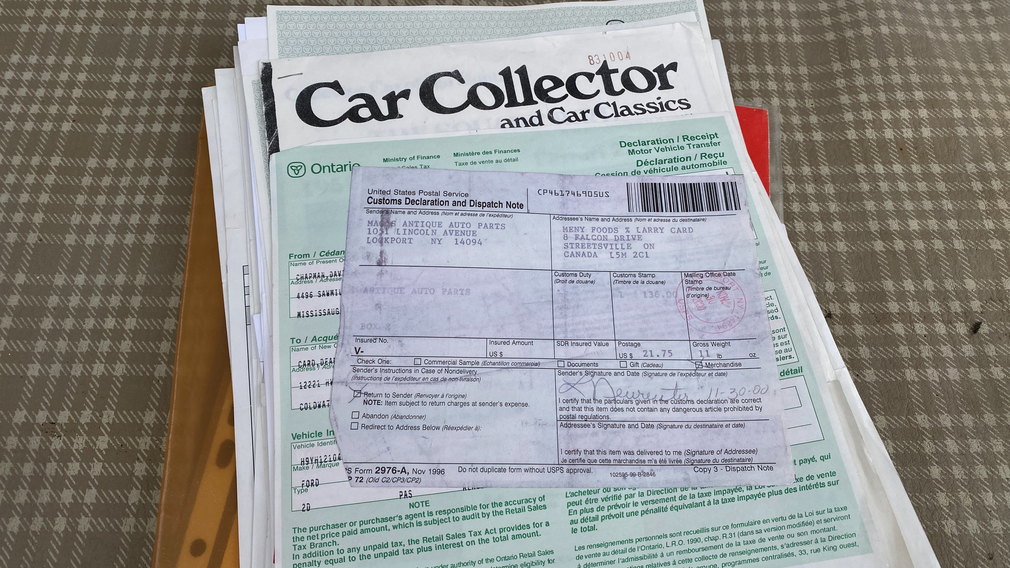 Dokumentation för 1959 Ford Thunderbird hardtop