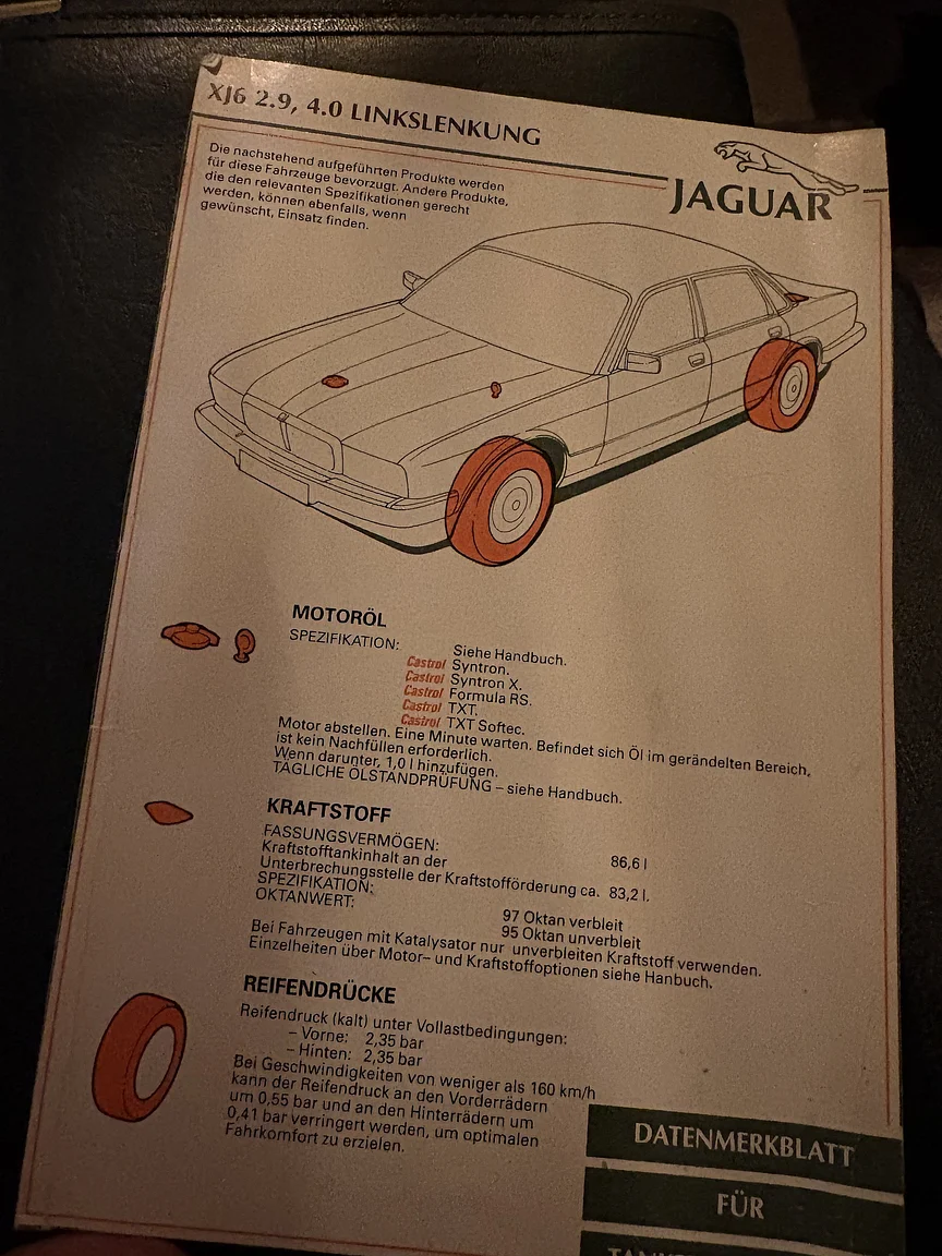 Documentation for 1991 Jaguar XJ40 Sovereign (12)