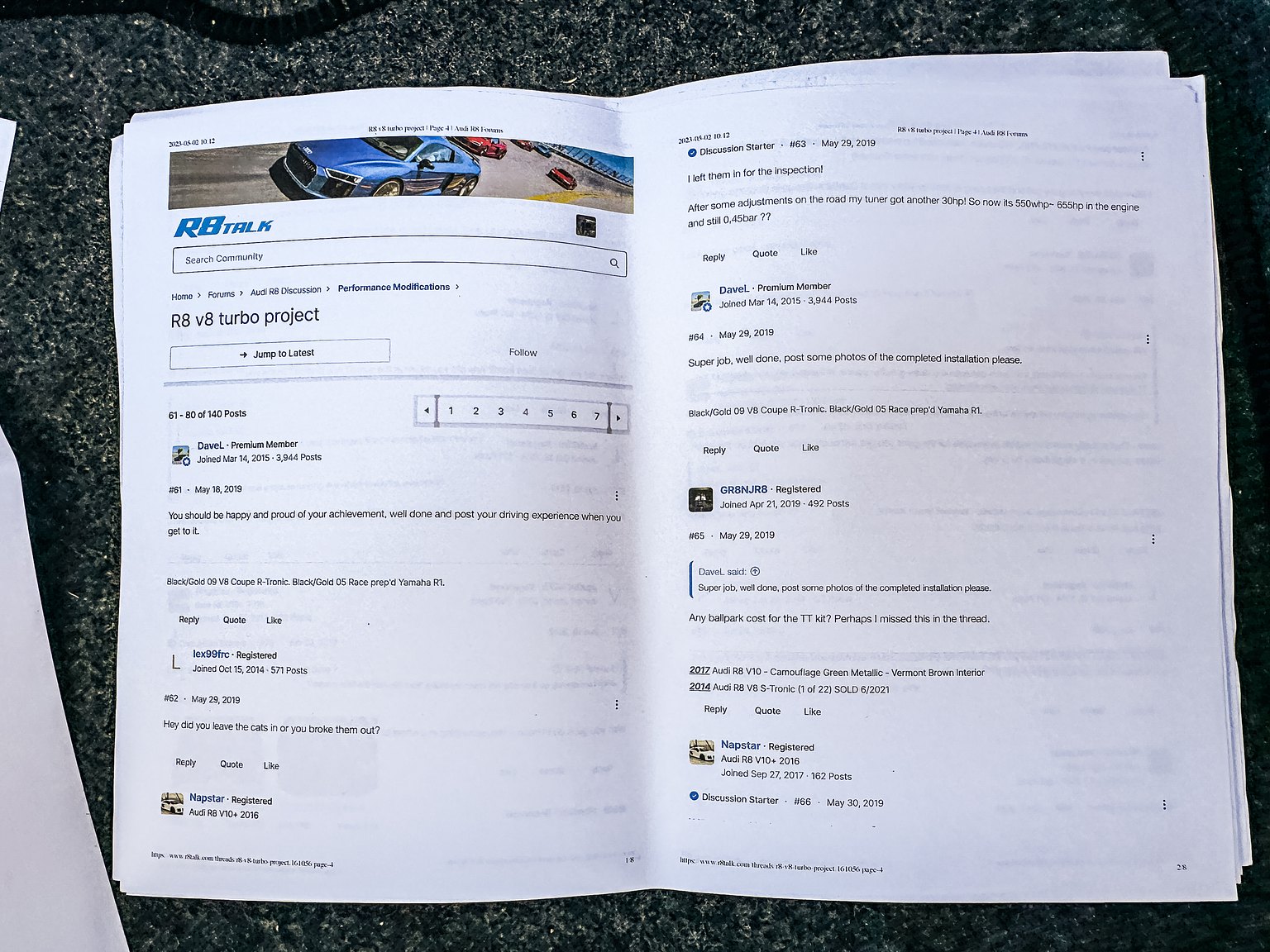 Documentation for 2008 Audi R8 4.2 V8 Turbo Manuell
