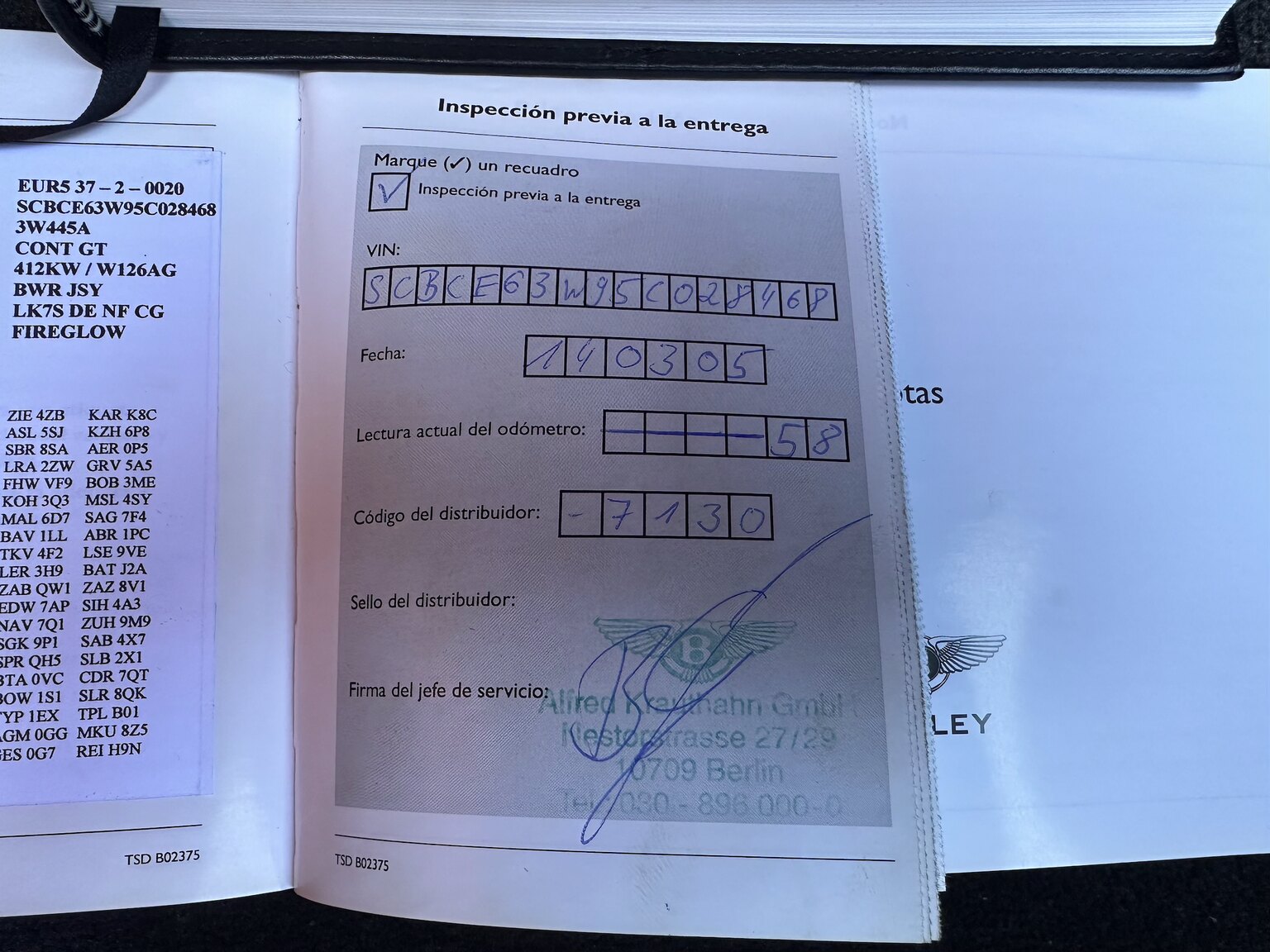 Dokumentation, 2005 Bentley Continental GT