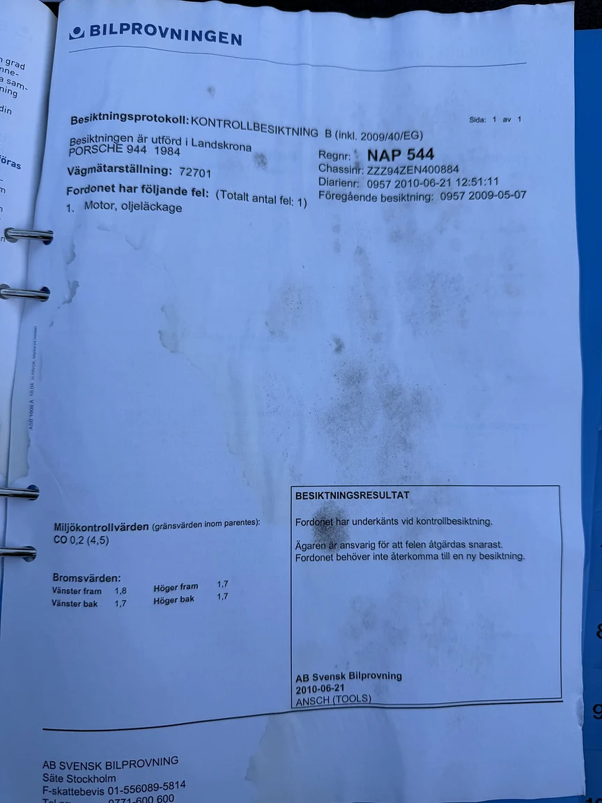 Dokumentation för 1984 PORSCHE 944 Targa (44)