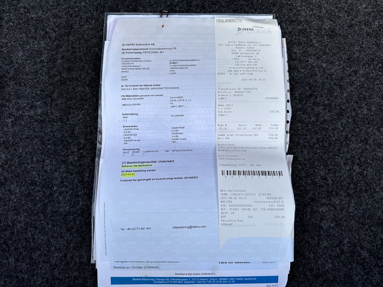 Documentation for 1987 Mercedes 300 SE (18)