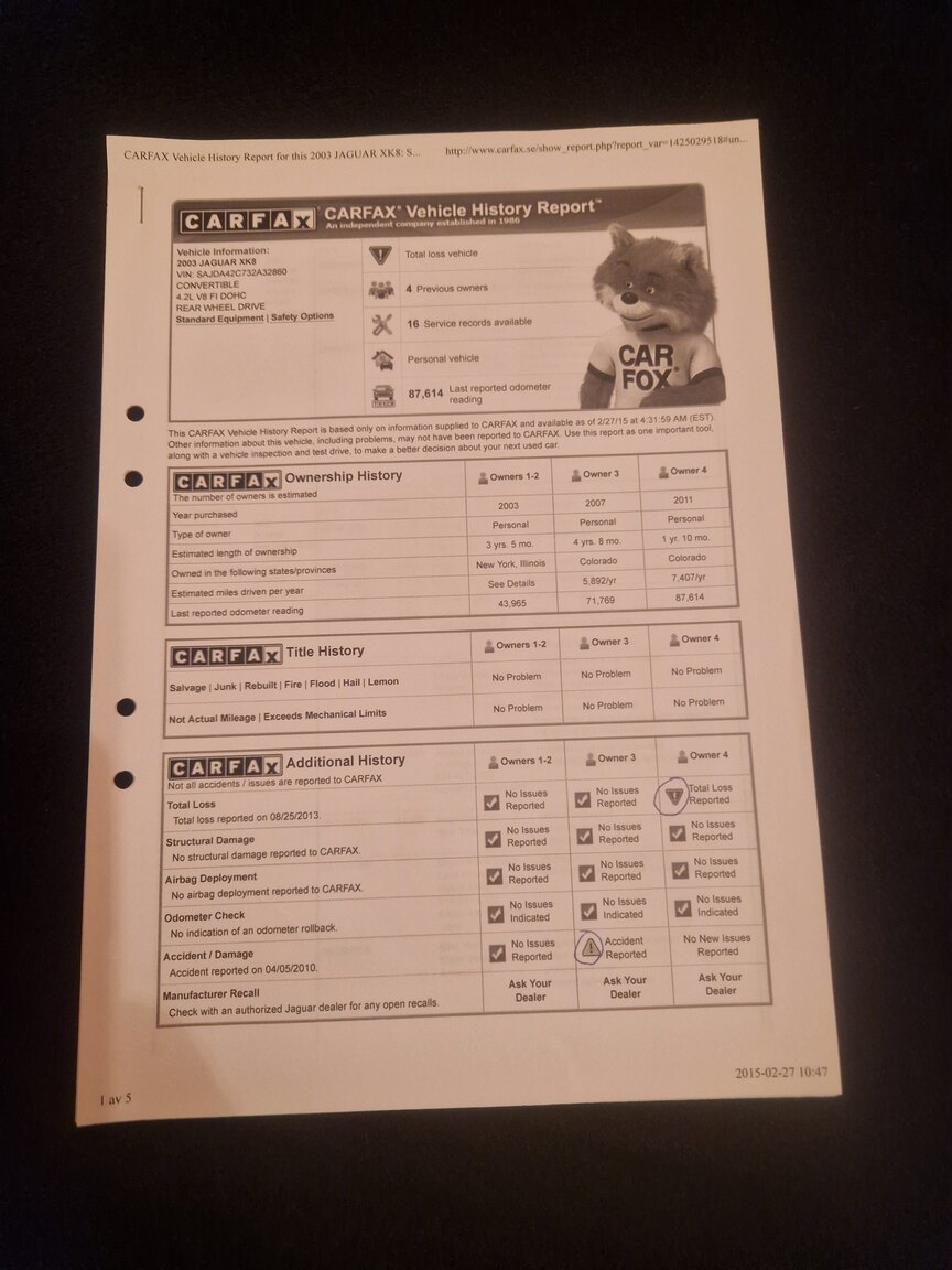Documentation for 2003 Jaguar XK8 Cabriolet