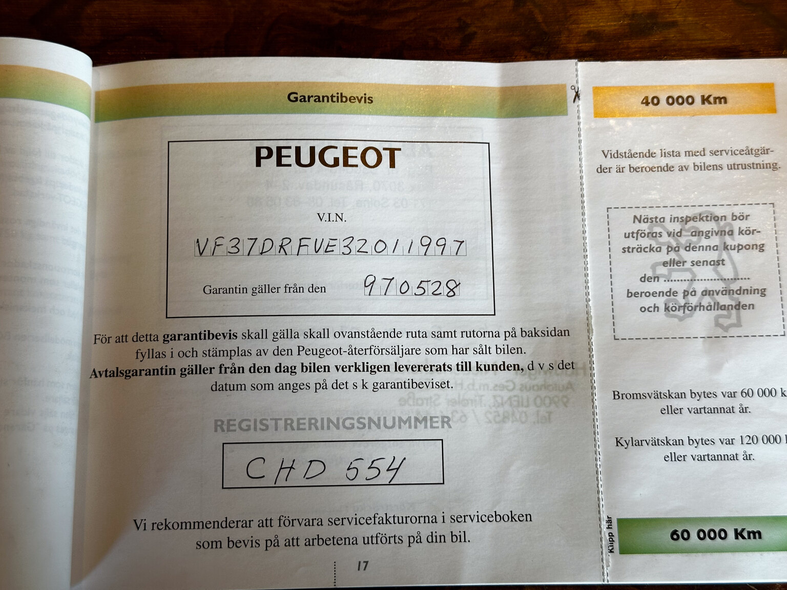 Dokumentation för 1997 Peugeot 306 Cabriolet