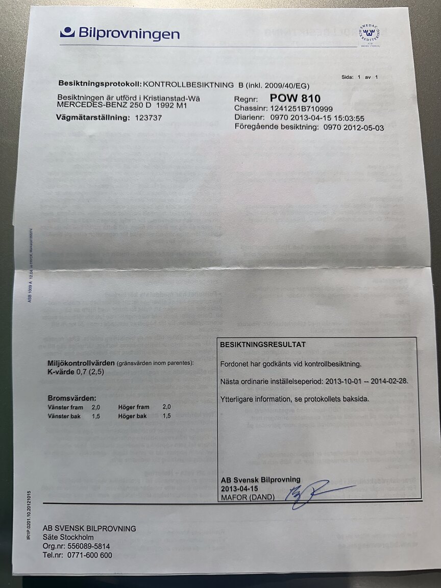 Documentation for 1992 Mercedes-Benz 250D
