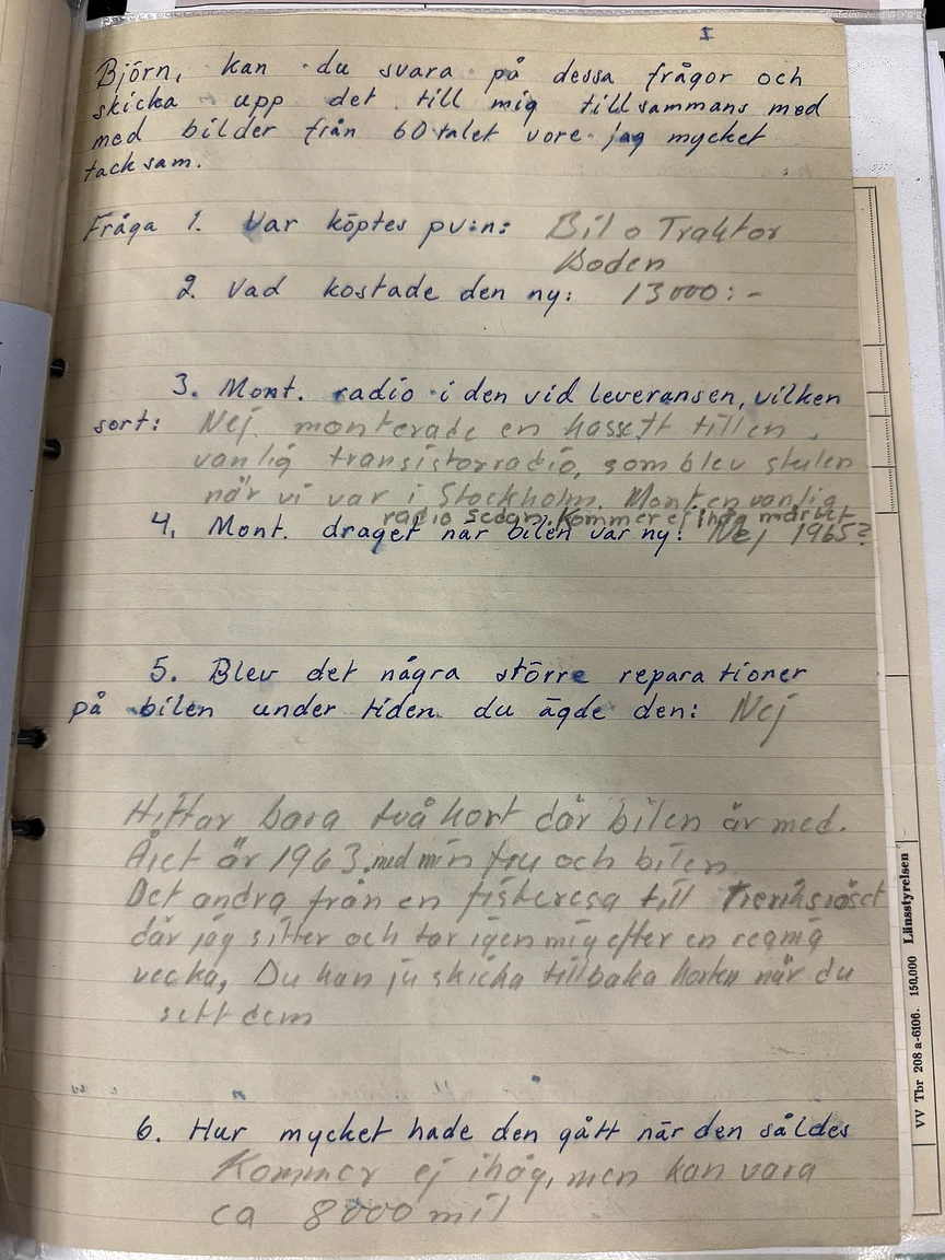 Documentation for 1961 Volvo PV544C Sport (6)