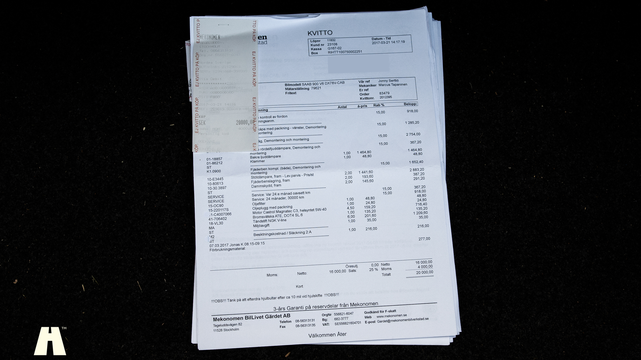 Dokumentation för 1995 SAAB 900 SE V6 Automat