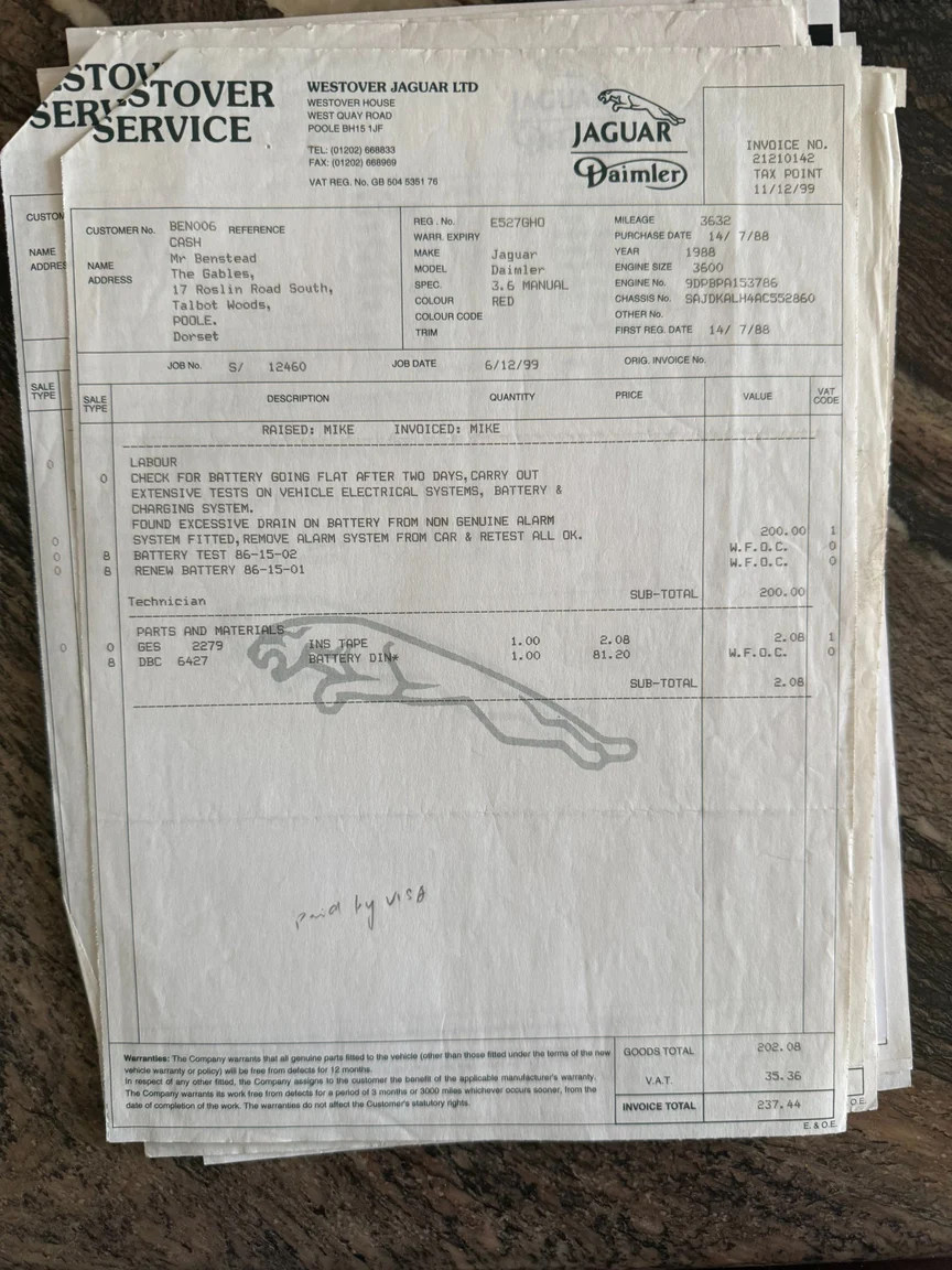 Documentation for 1988 Daimler Six (32)