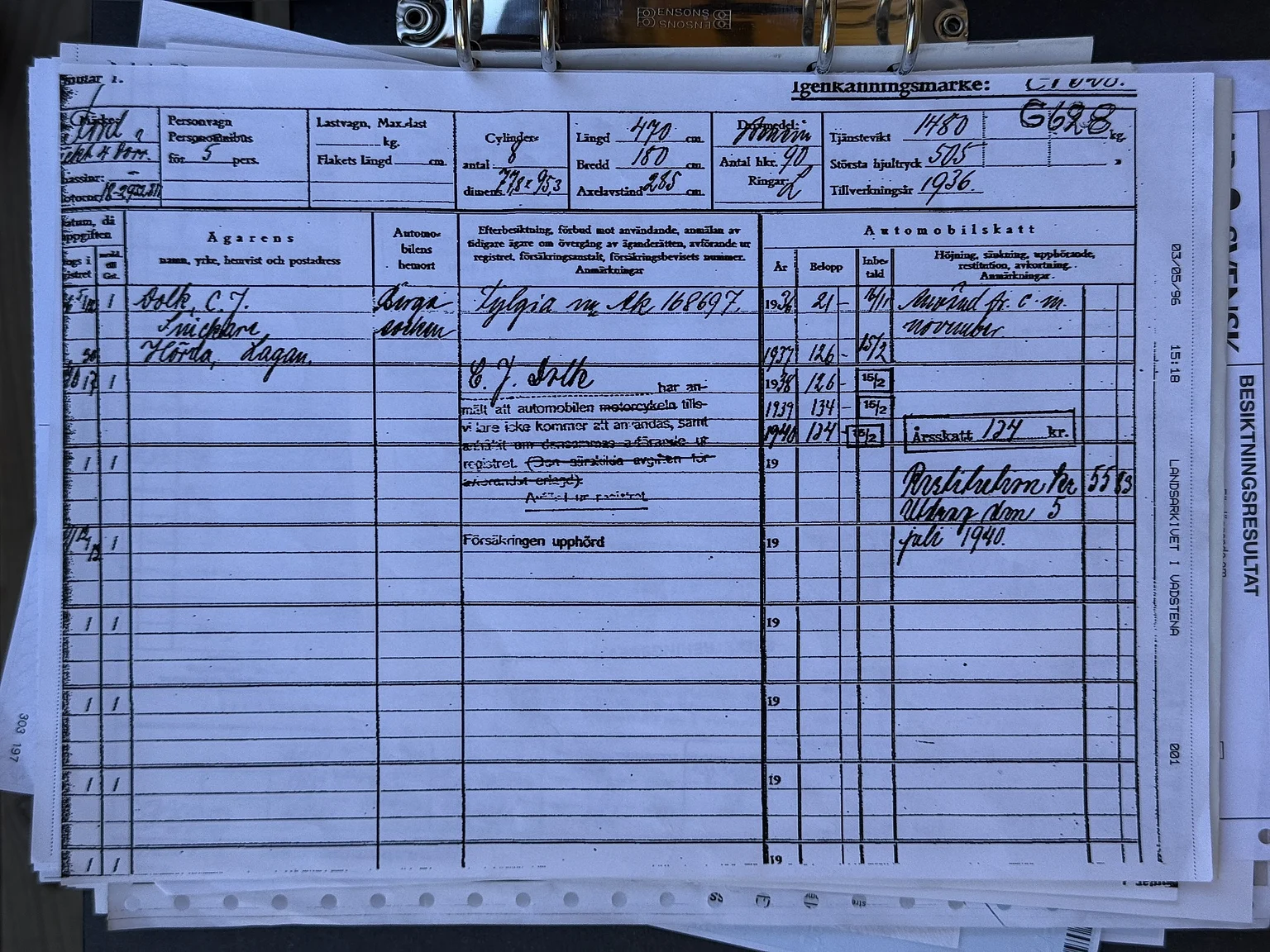 Dokumentation för 1936 Ford 214A Fordor (20)