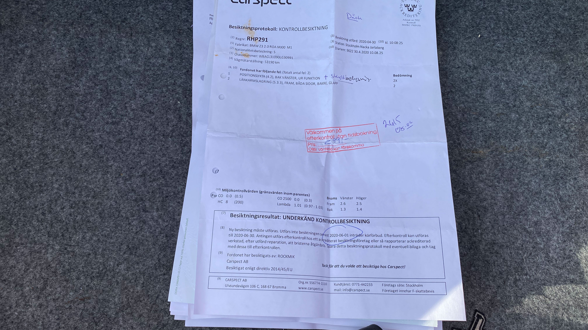 Documentation for 2000 BMW Z3