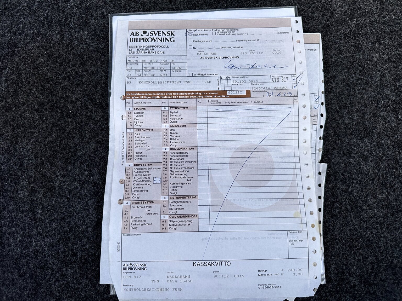 Documentation for 1987 Mercedes 300 SE