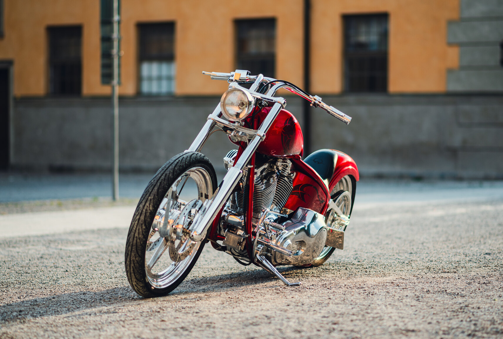 Exterior image of 2001 Unique Custom Cycles Red Inferno