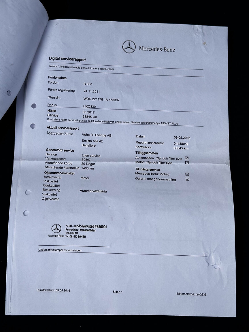 Dokumentation för 2011 Mercedes-Benz S600 (18)