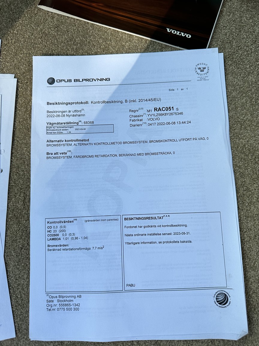 Dokumentation för 2000 Volvo V70 XC 2.4 T AWD 