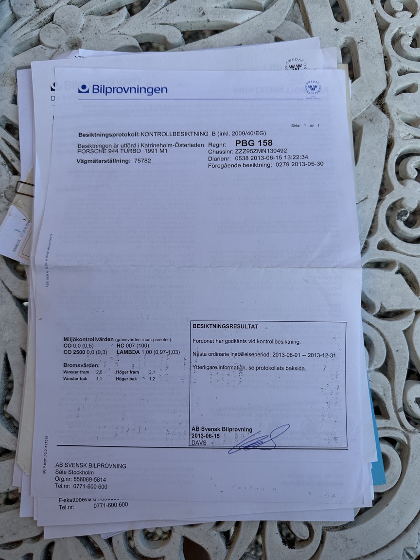 Documentation for 1991 Porsche 944 Turbo Cabriolet