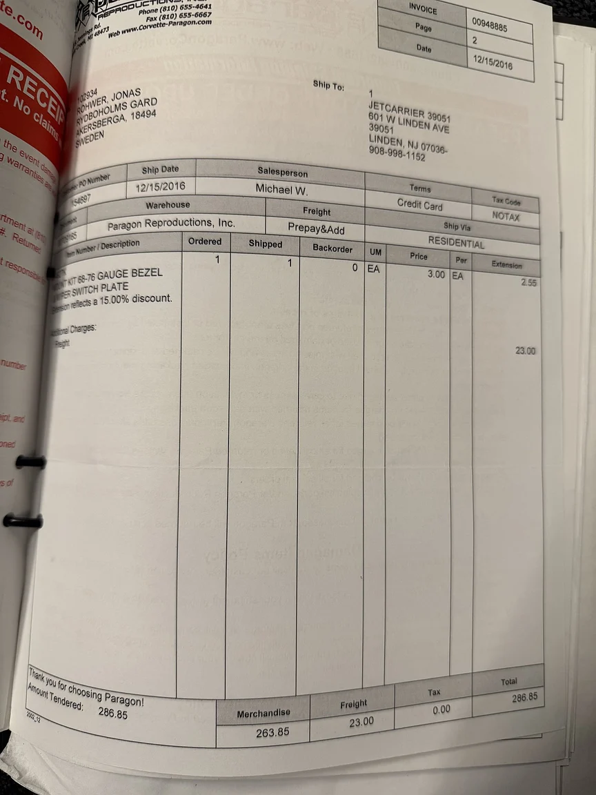 Dokumentation, 1971 Chevrolet Corvette Stingray Special 598 cui V8 795 hk (97)