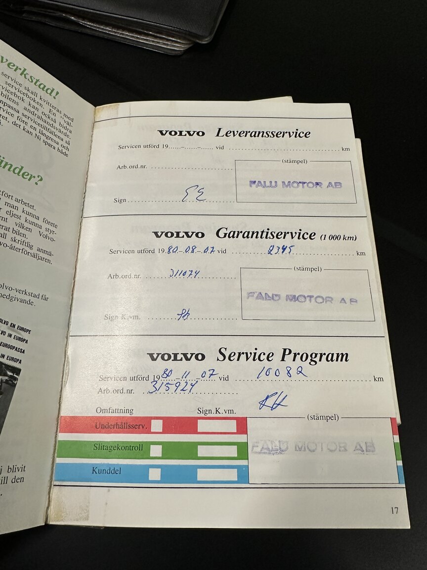 Dokumentation för 1980 VOLVO 240 V8