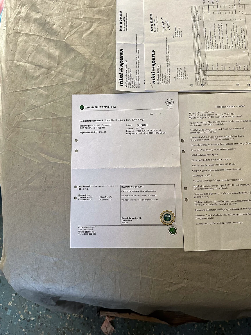 Dokumentation för 1965 BMC Cooper S 1290 (2)