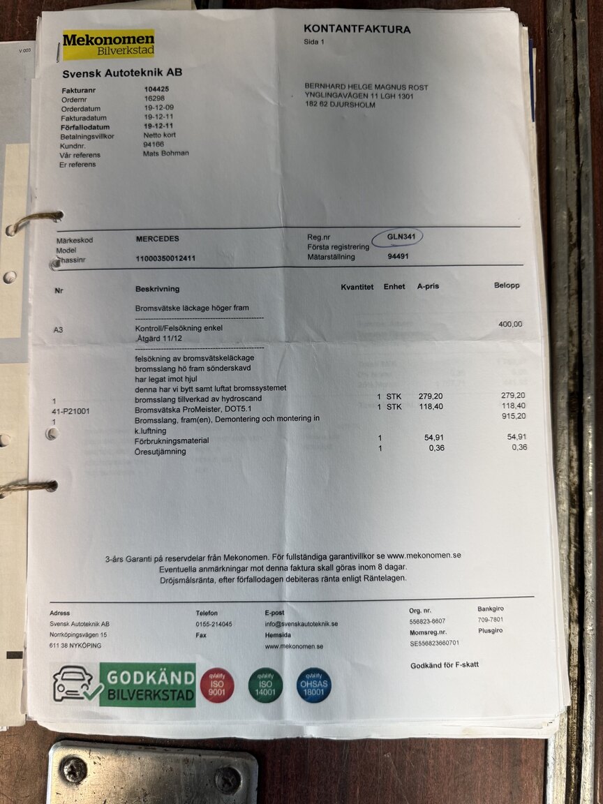 Documentation for 1967 Mercedes-Benz 230 Safari