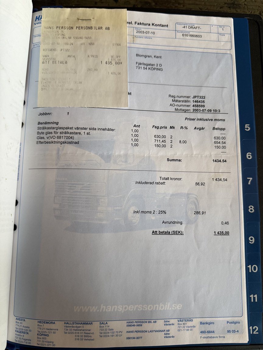 Documentation for 1995 Volvo 850 T-5R