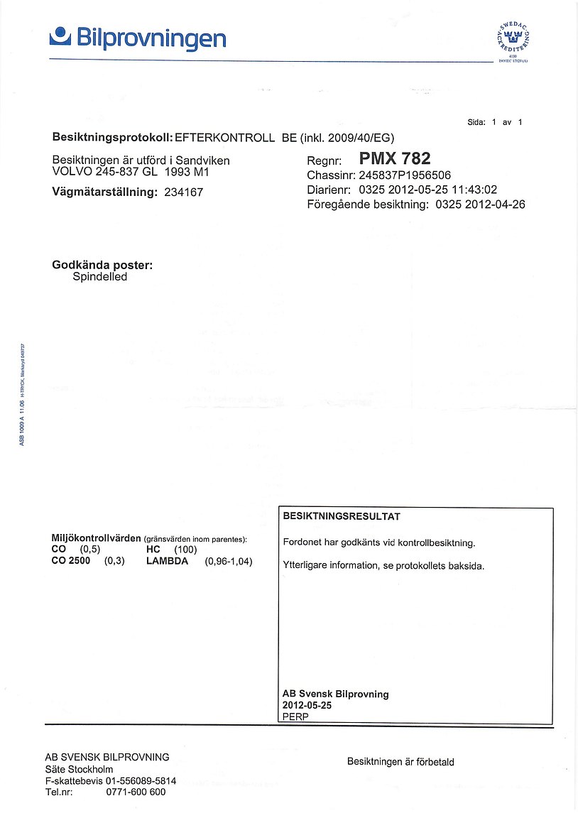 Dokumentation, 1993 Volvo 245 GL Classic "No Reserve Auction"