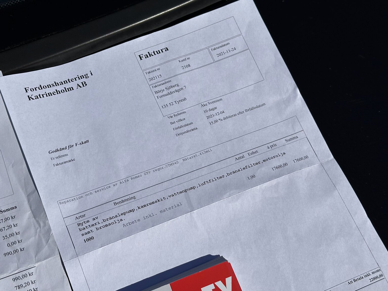 Documentation for 1997 Alfa Romeo GTV 3.0