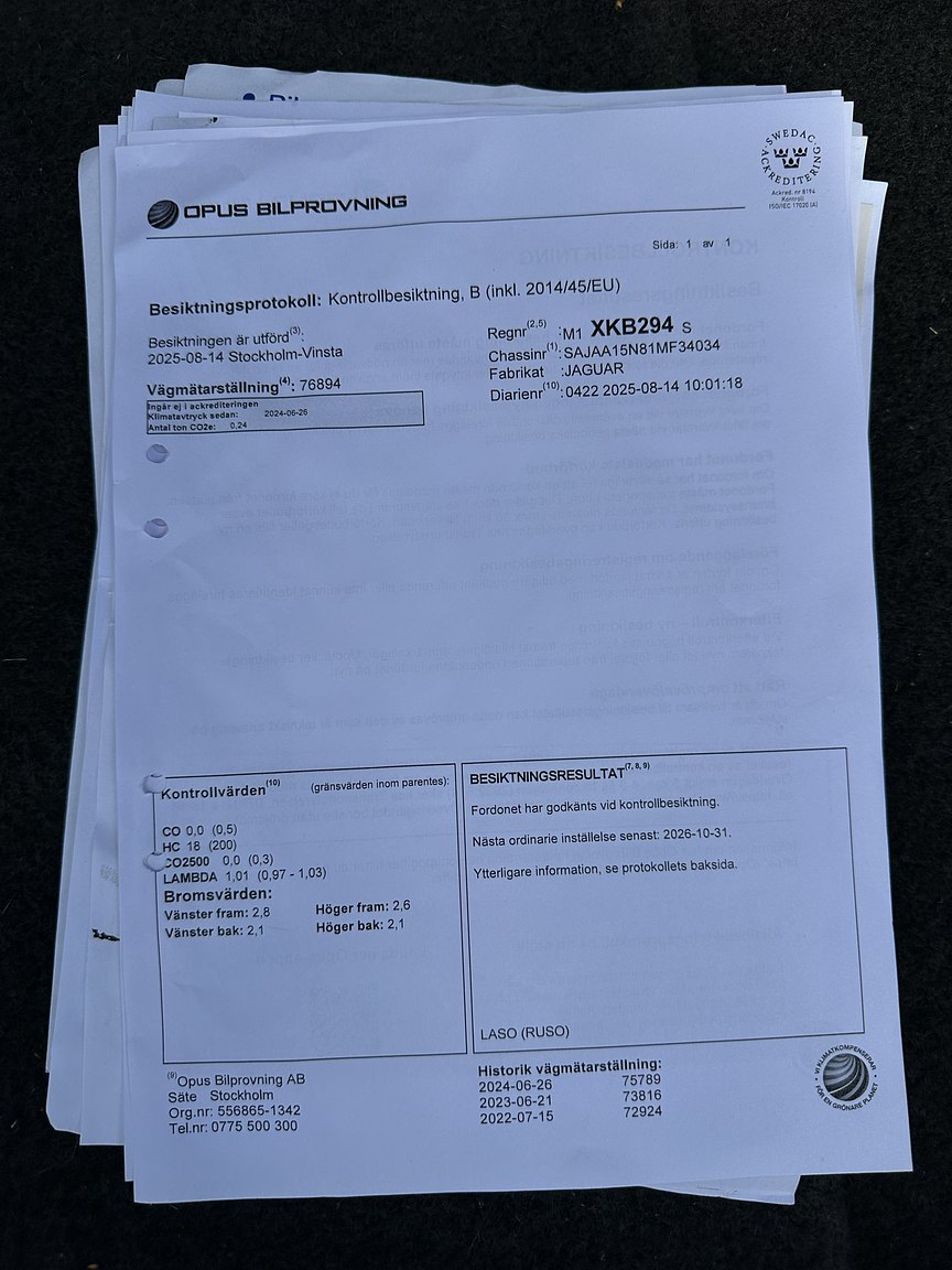 Documentation for 2001 Jaguar XJR
