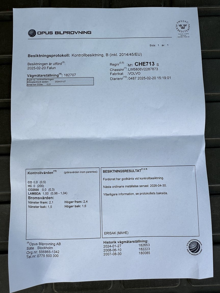 Dokumentation, 1997 Volvo 850 R Kombi