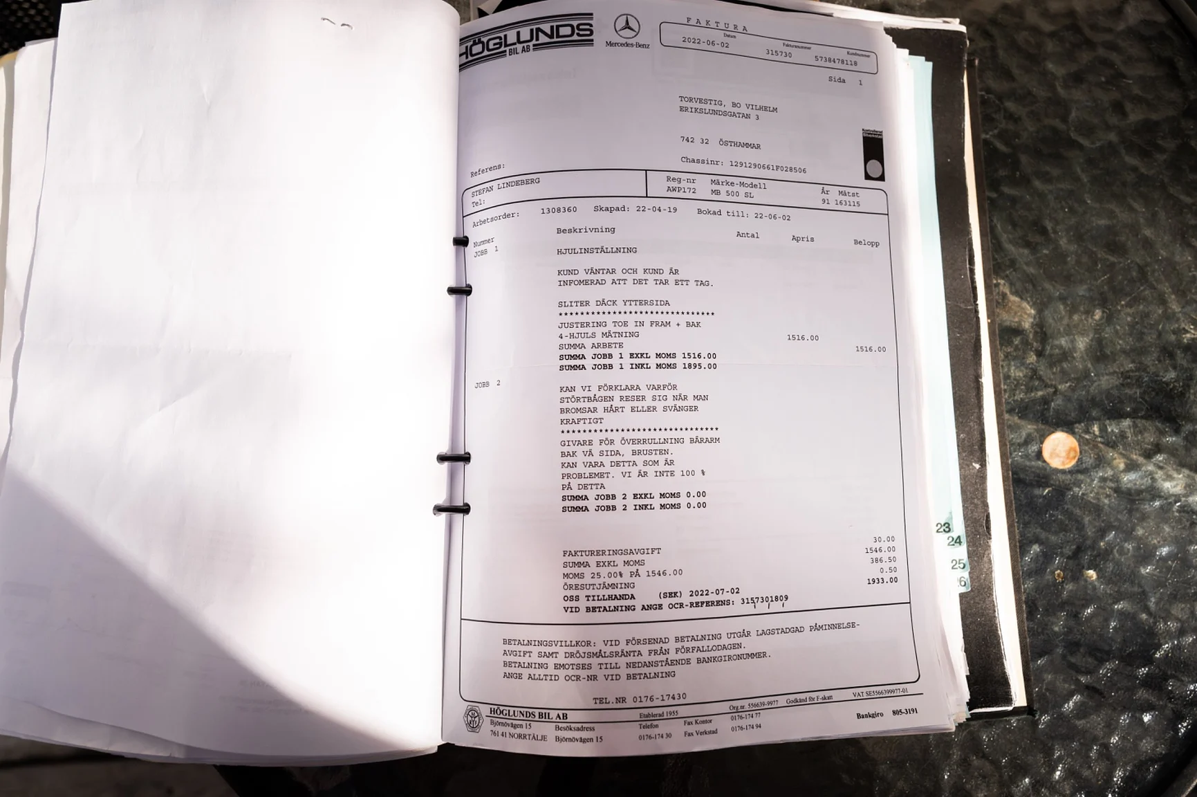 Documentation for 1991 Mercedes-Benz 500 SL (8)