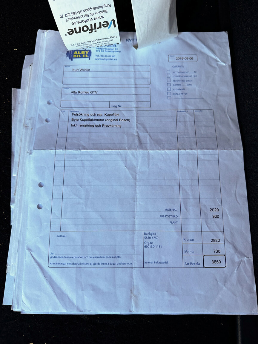 Dokumentation för 1985 Alfa Romeo GTV 6 2.5