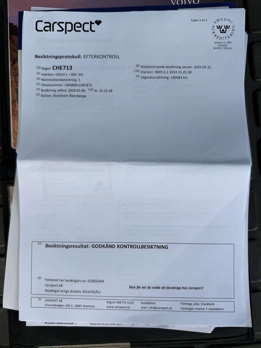 Dokumentation för 1997 Volvo 850 R Kombi