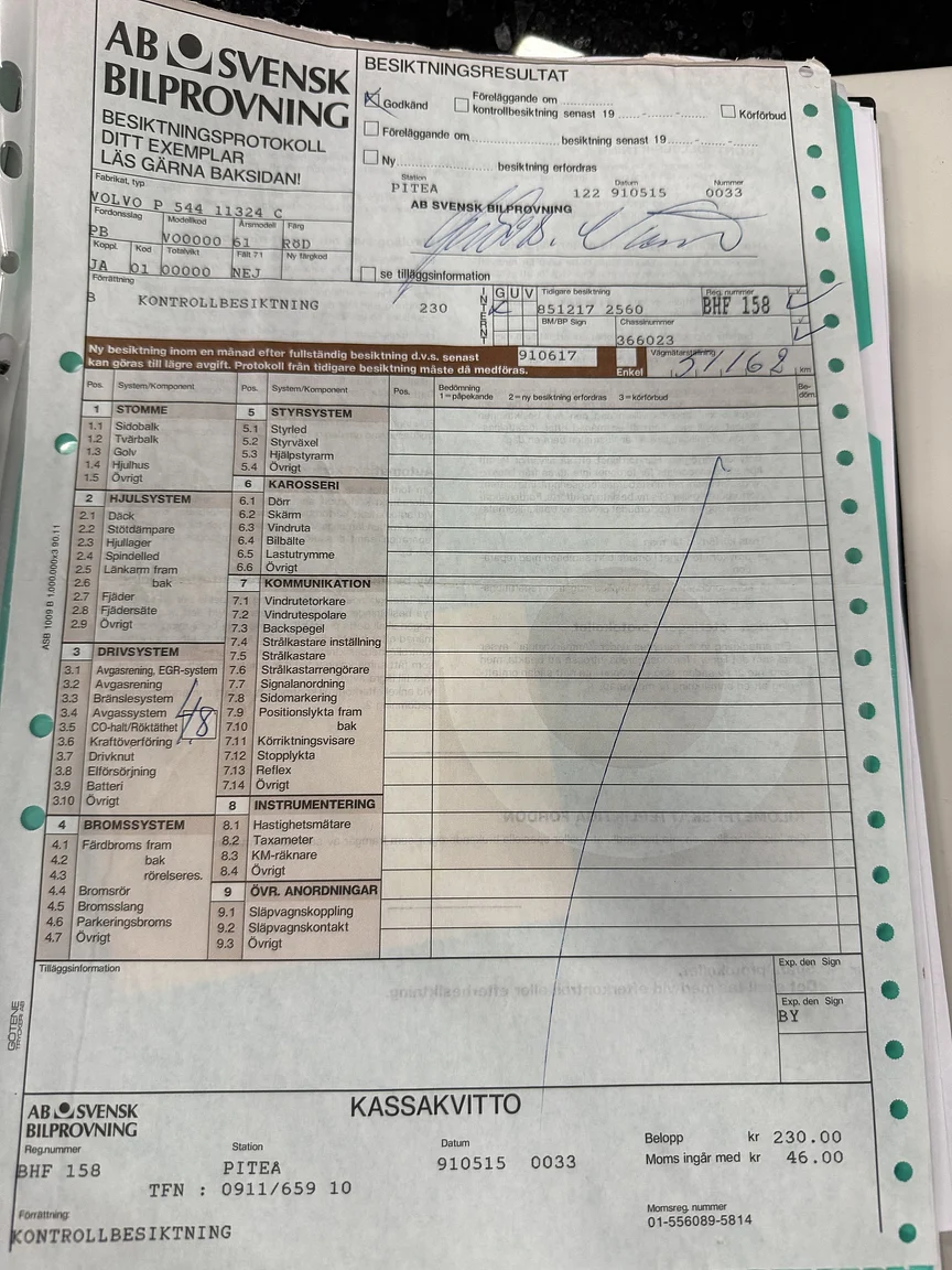 Documentation for 1961 Volvo PV544C Sport (28)