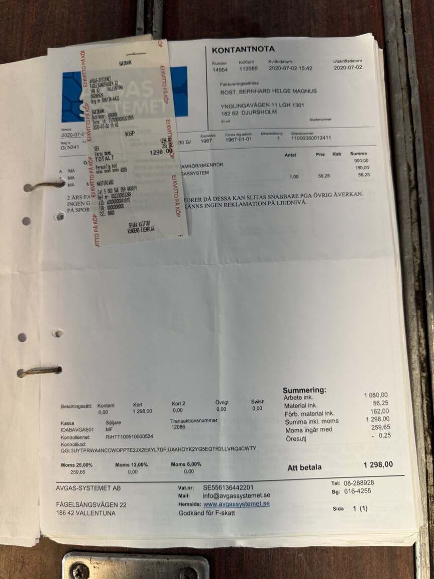 Documentation for 1967 Mercedes-Benz 230 Safari