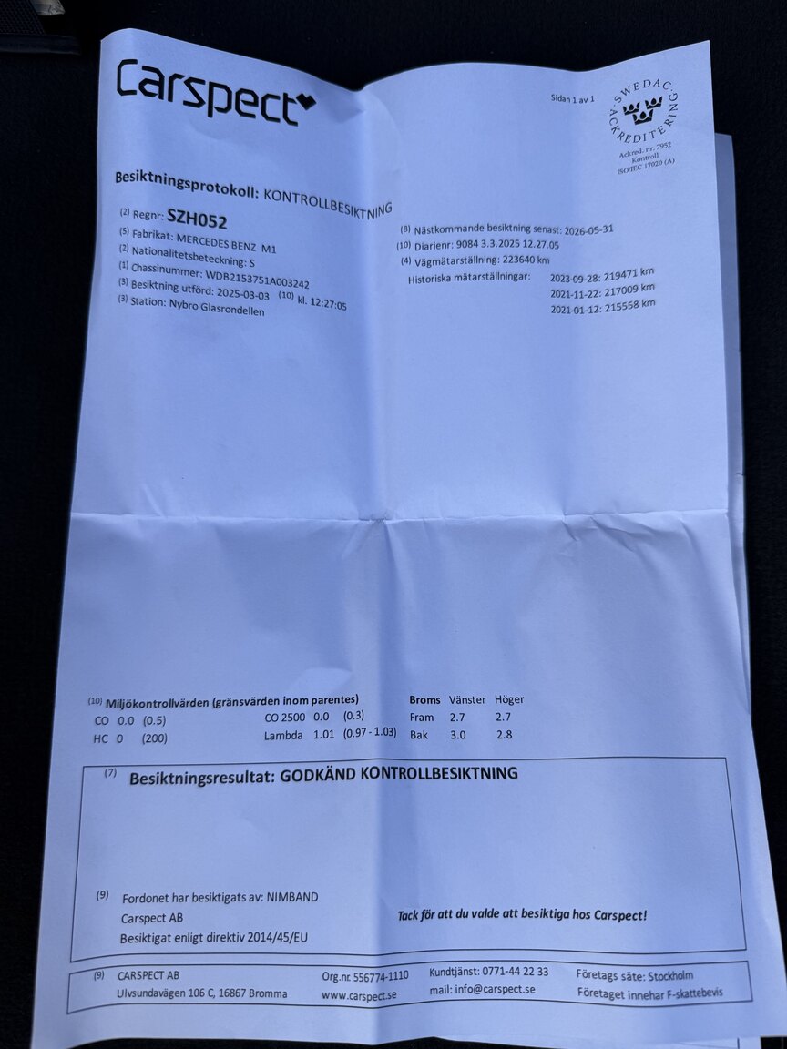 Documentation for 2000 Mercedes-Benz CL 500