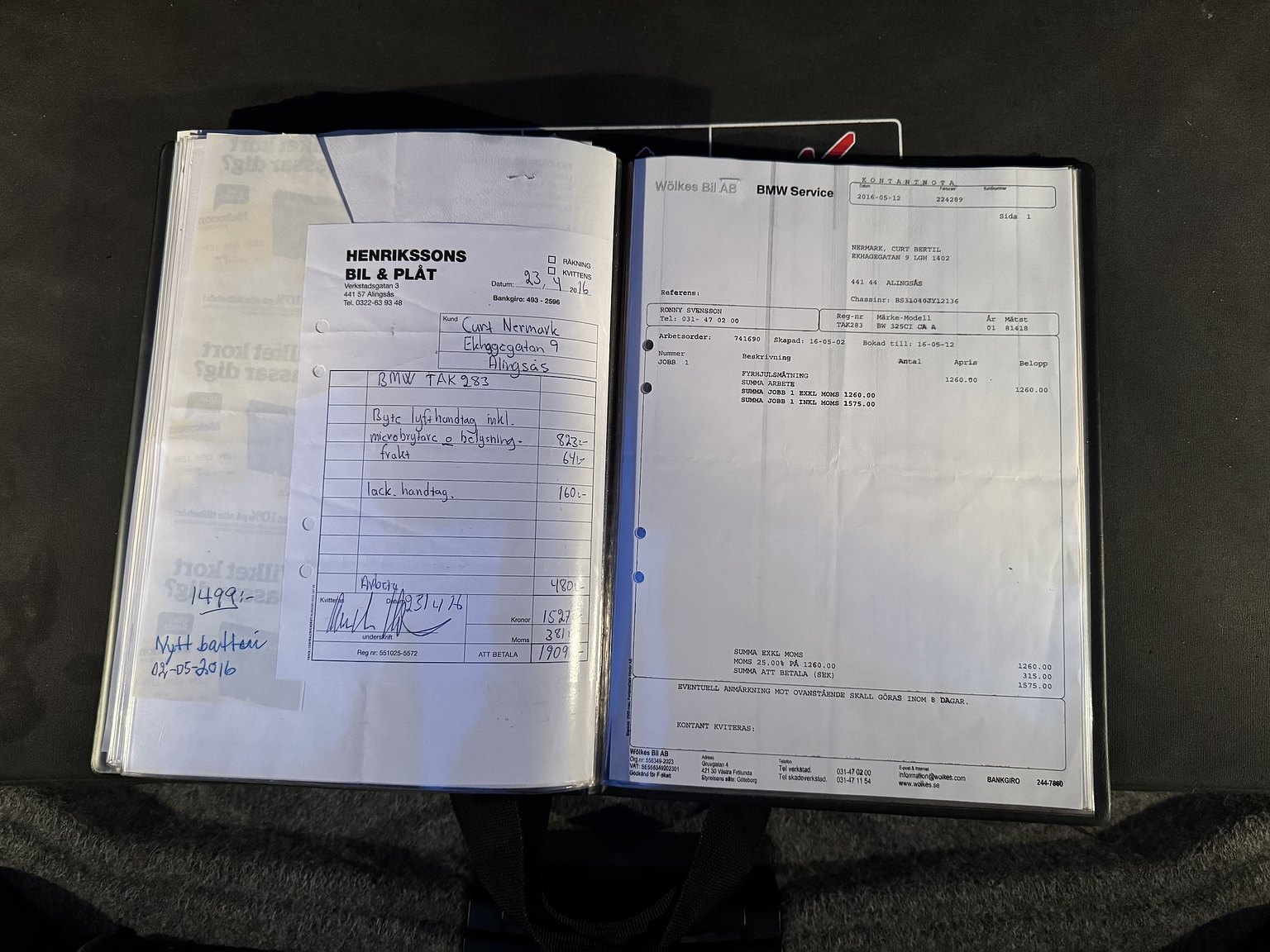 Dokumentation för 2001 BMW 325IA CAB