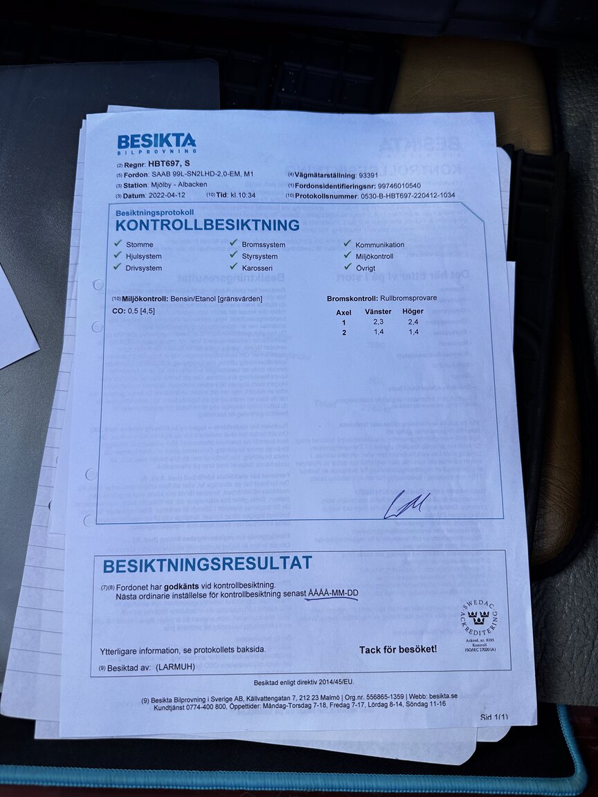 Dokumentation för 1974 SAAB 99 