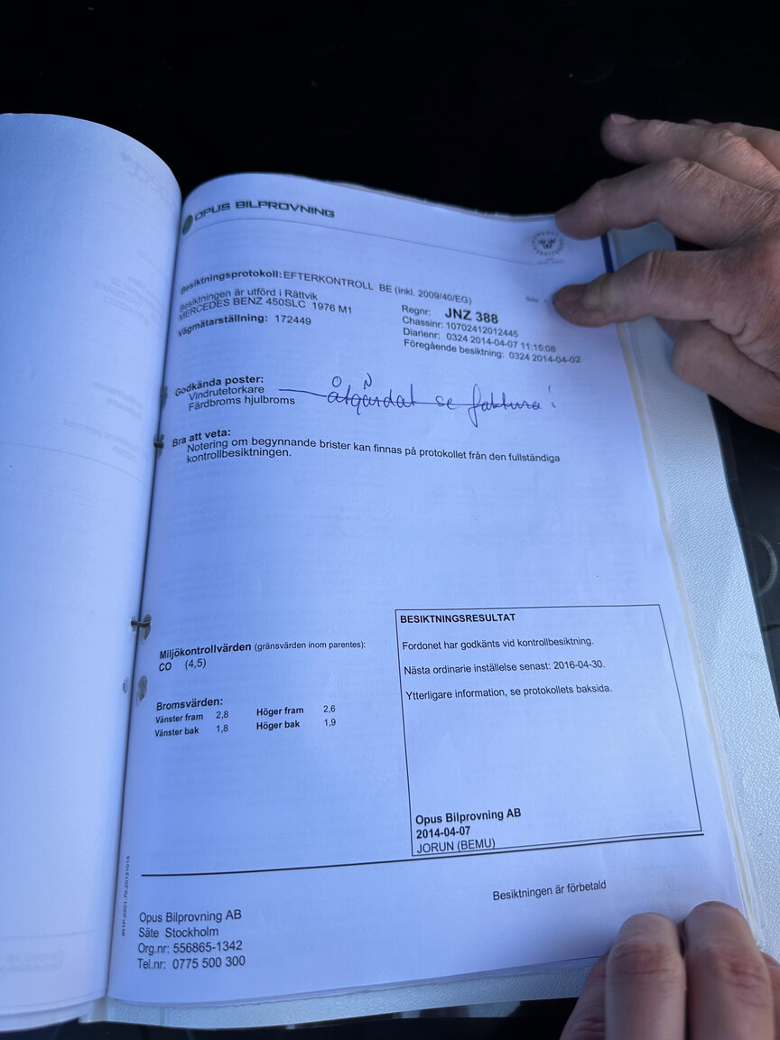 Dokumentation, 1976 Mercedes-Benz 450 SLC (18)