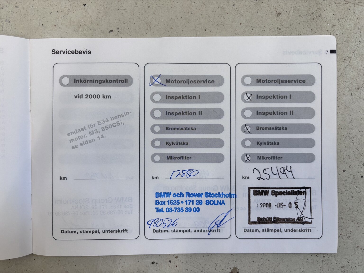 Dokumentation för 1996 BMW 728iA
