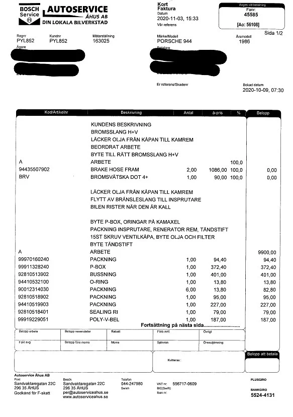 Dokumentation för 1987 Porsche 944 Targa (4)