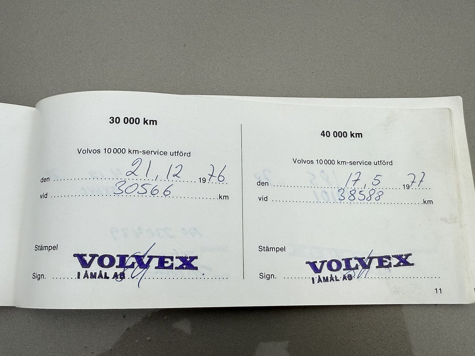 Documentation for 1976 Volvo 264 V6 GL Automatisk